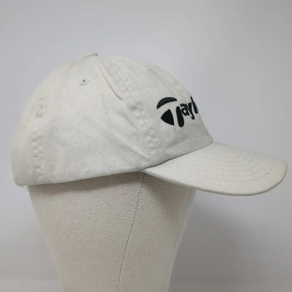 TaylorMade Baseball Cap Beige One Size Adjustable Slideback Cotton Golf Hat